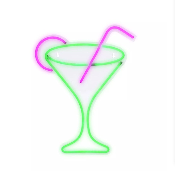 Belle Maison LED Hanging Martini Glass Neon Wall Light. Brand New In Box. - Picture 5 of 6